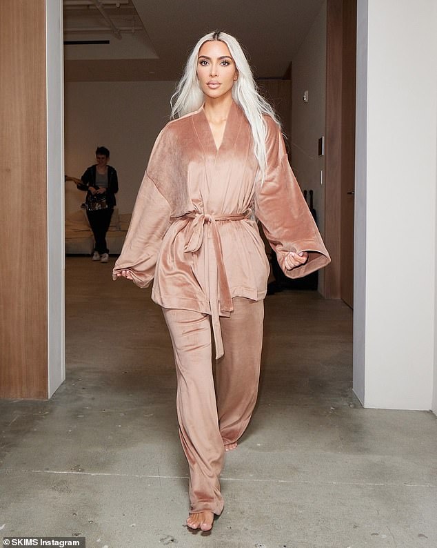 Striking: Kim expanded her billion-dollar brand with sleepwear at the end of last year