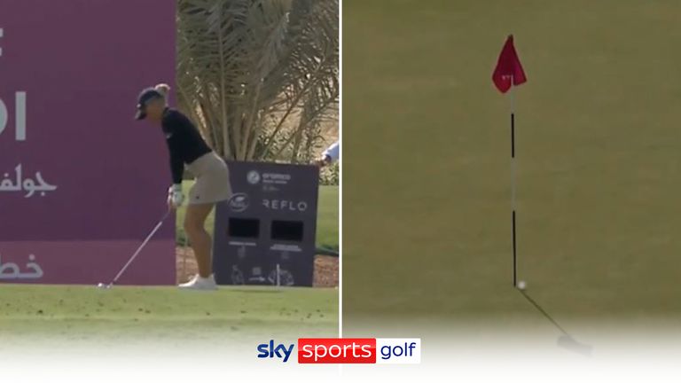 Charley Hull nearly made a hole-in-one on the 14th hole of the Aramco Team Series.