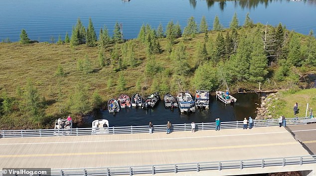 Last year it took more than 20 boats to come together to push the island away from the bridge