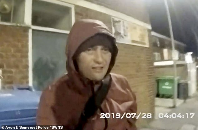 Body-worn footage of his arrest, which has now also been released by police after being shown to the jury