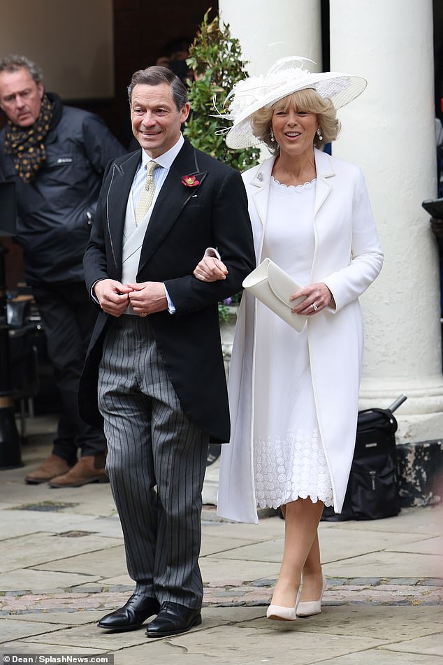 Dominic West and Olivia Williams as they recreate Charles and Camilla's 2005 wedding