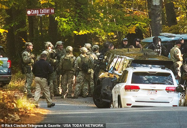 State troopers swarmed the woods outside Gardner where Pennington's car was found