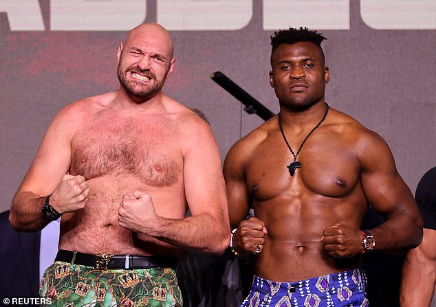 Fury (L) and Ngannou (R) will face off in a highly anticipated crossover fight on Saturday