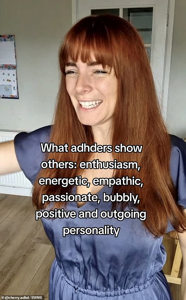 Geraldine, who goes by Cherry, posts on TikTok, Instagram and Facebook to reduce the stigma surrounding ADHD and draw attention to the positive qualities that many people diagnosed with it have in common