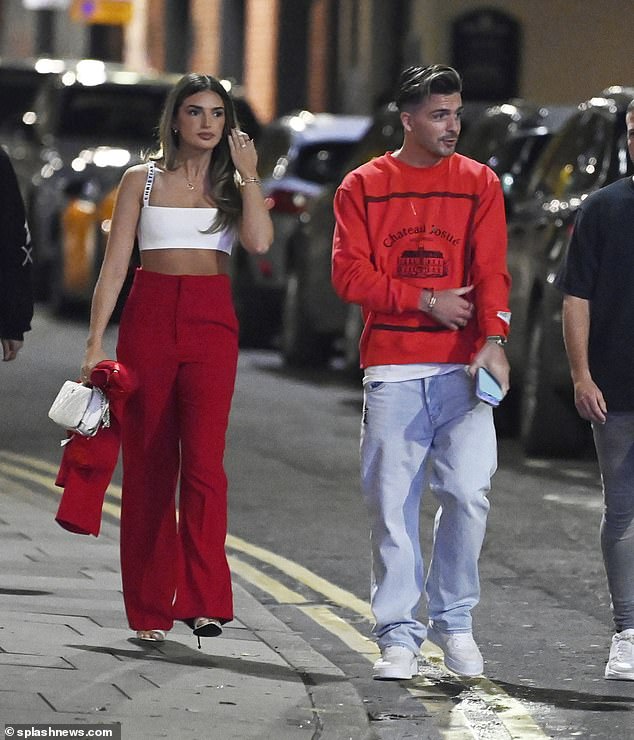Glam: The WAG and the footballer headed out for a date night but got a surprise when they got back