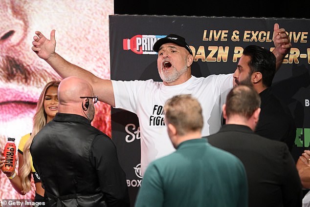 Fury had earlier verbally insulted KSI from the side of the stage during the press conference