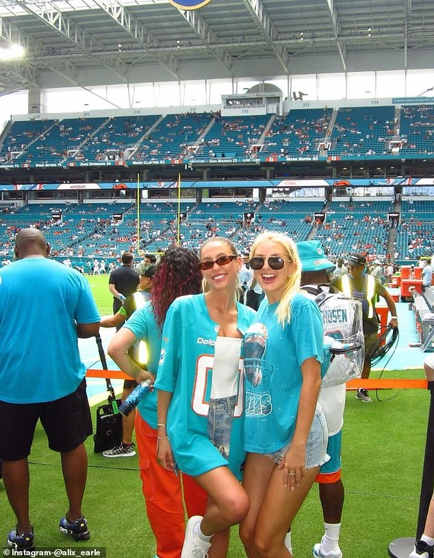 And she's been spotted at several Dolphins games this year cheering him on