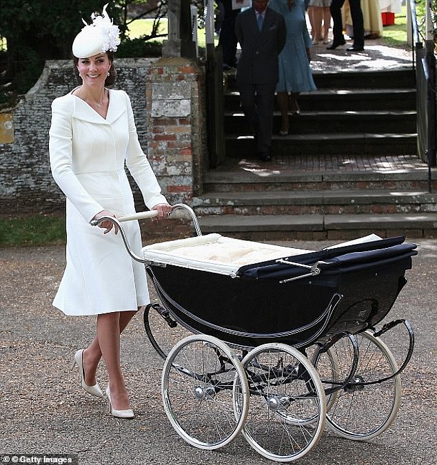 The buggy brand has been the favorite stroller of the British royal family for almost a century.  In the photo, Kate pushed Princess Charlotte in a vintage stroller for the baby boy's christening in 2015