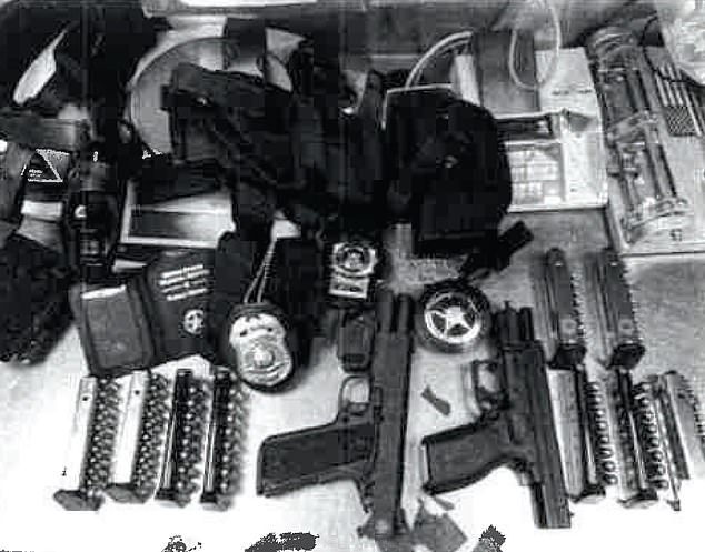 An image included in a letter Thursday to Secretary of Homeland Security Alejandro Mayorkas requesting that Kennedy receive Secret Service protection shows the weapons Adrian Paul Aispuro brought to a Kennedy campaign event in September