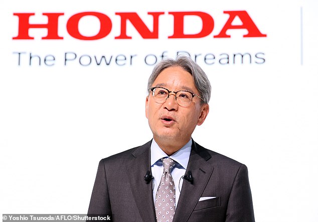 This week, Honda and GM said their $5 billion partnership to build an affordable electric car was being scrapped.  The photo shows Honda Motor President Toshihiro Mibe