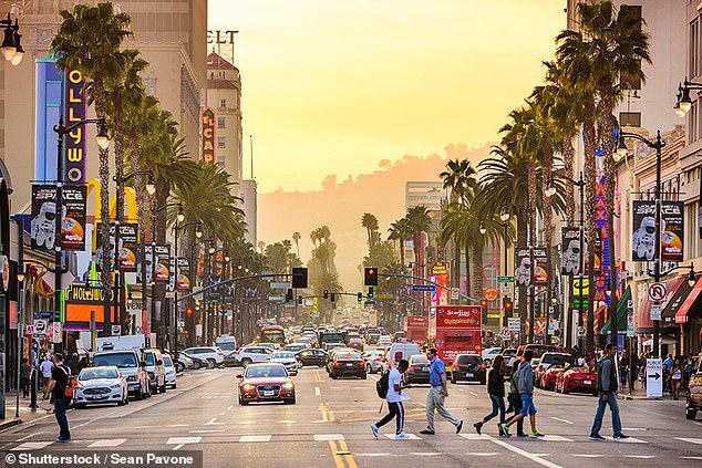 Los Angeles, a popular city in California with a population of four million, and also a popular location for films, television and awards shows