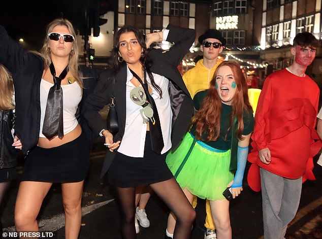 Halloween enthusiasts took to the streets last night in an array of weird and wonderful costumes