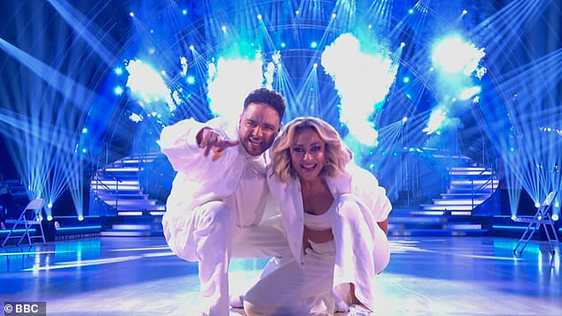 Born to perform: The actor took to the dance floor with his professional dancer Luba Mushtuk, 35, to perform their Couple's Choice to Backstreet Boys Medley