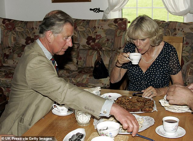 King Charles asks to be given only as much as he can eat.  Pictured: Charles and Queen Camilla at Cwm Berem Farm, Pontyberem in 2005