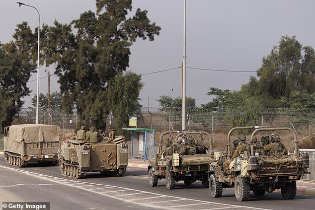 Israeli tanks and all-terrain vehicles continue to gather along the border after the Israeli Army (IDF) said it had sent troops and armor into Gaza