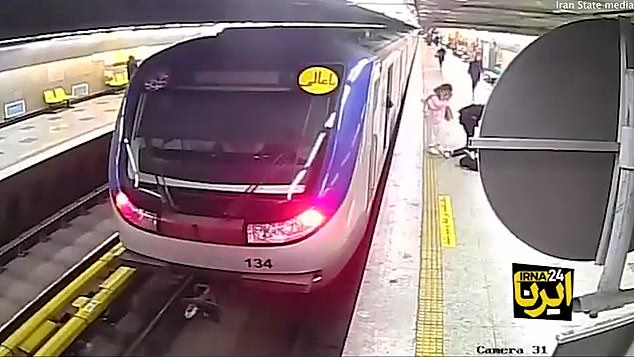 She was taken off the train by her friends and some passengers