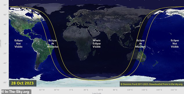 Who can see it?  People across Europe, Africa, Asia and Western Australia will have a good view of this rare spectacle, while some US states may be able to catch a glimpse of its end once the moon rises above the horizon.  Most of the Western Hemisphere will not be able to see it