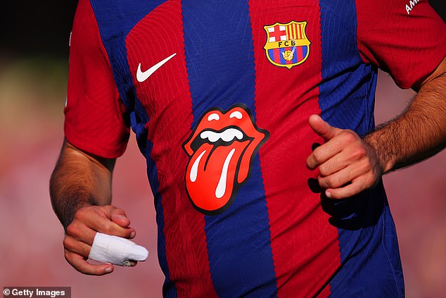 Limited edition: FC Barcelona match shirt costs an eye-watering $400. The shirt sold, which has now sold out, is part of a sponsorship deal with Spotify