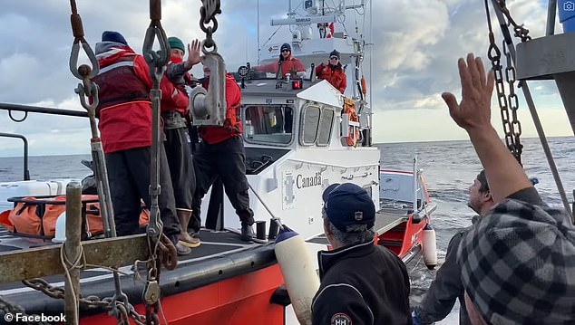 He was taken to shore by the Canadian Coast Guard and was listed in stable condition, according to the USCG Pacific Northwest