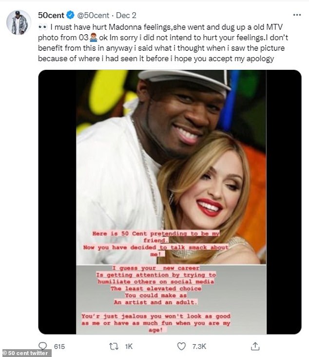 Exchange: In 2021, Jackson apologized to Madonna in a tweet after she called him