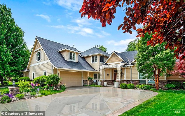 A 2022 study by the Idaho Department of Labor found that the average value of a single-family home increased by about 173 percent compared to 2011. Pictured: A 3-bedroom, 4-bathroom home for sale for $624,998 in Sandpoint , Idaho