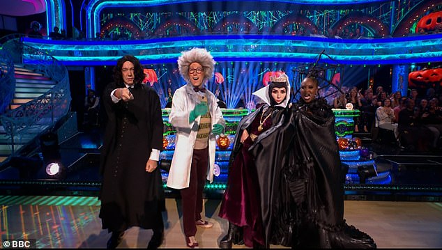 Dressing up: Judges Anton du Beke, Craig Revel Horwood, Shirley Ballas and Motsi Mabuse all embraced the spooky atmosphere as they dressed up in elaborate and chilling ensembles