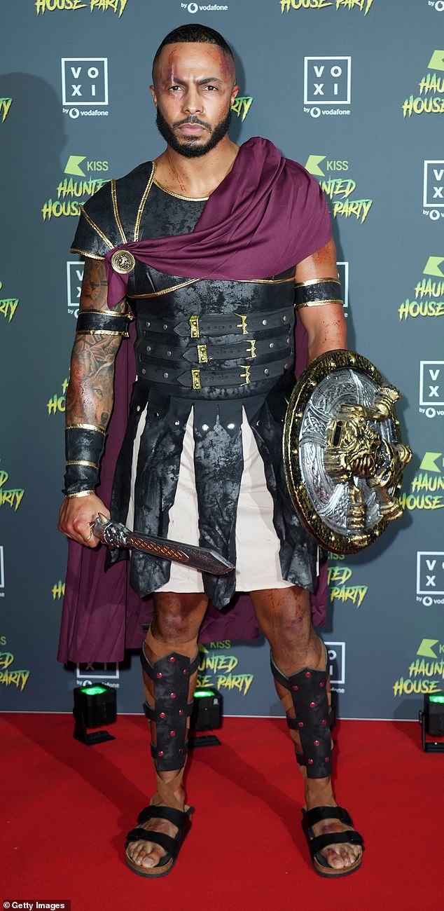 Stepping up: Kiss FM's Tyler West was also in attendance and dressed as Gladiator, following up on his epic outfit last year where he channeled Addams Family character Gomez