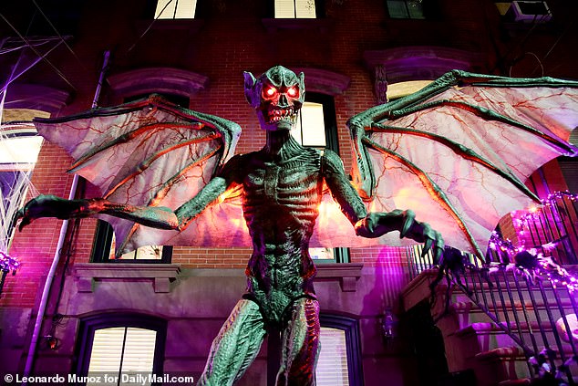 Another enthusiastic decorator erected a towering Batman ghost, almost two stories high, haunting ominously and looking down on passersby on the street