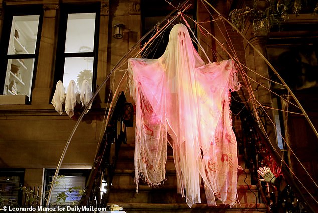 New Yorkers have enthusiastically decorated their homes with some of the spookiest decorations