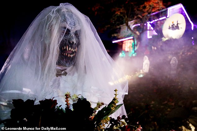 A ghostly bride takes center stage at someone's Halloween show