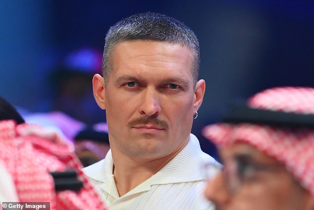 Oleksandr Usyk looks on ahead of the fight between Tyson Fury and Francis Ngannou