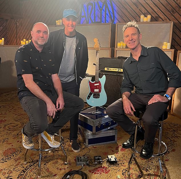 GUITAR PRIZE: Chad with Martin Nolan and Nirvana's guitar tech Earnie Bailey.  The guitar is expected to fetch up to $2 million when it is auctioned in Nashville next month