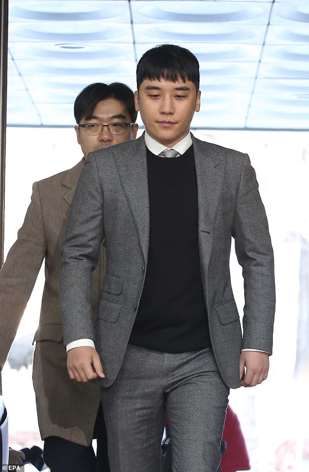 One of the most high-profile arrests resulting from the scandal was K-pop star Seungri (pictured), best known as a member of one of South Korea's most successful boy bands, BIG BANG.