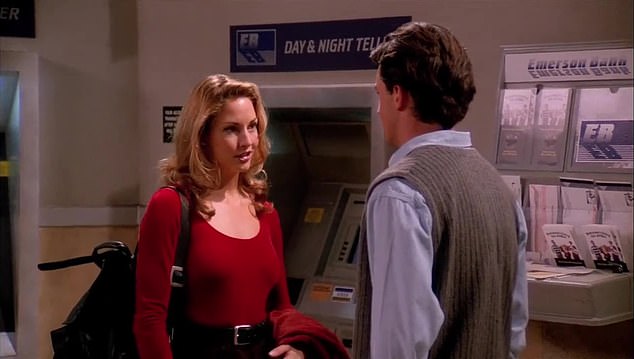 In Love: Chandler gets stuck in an ATM with supermodel Jill Goodacre and hilarity ensues