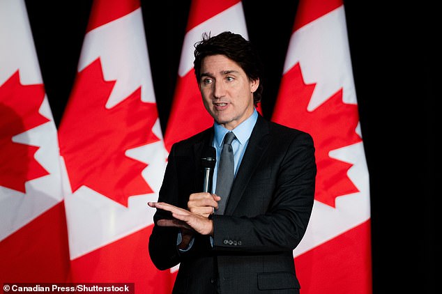 Prime Minister Justin Trudeau delivers remarks during a Liberal Party of Canada fundraiser in Gatineau, Que.  on Tuesday, October 24, 2023