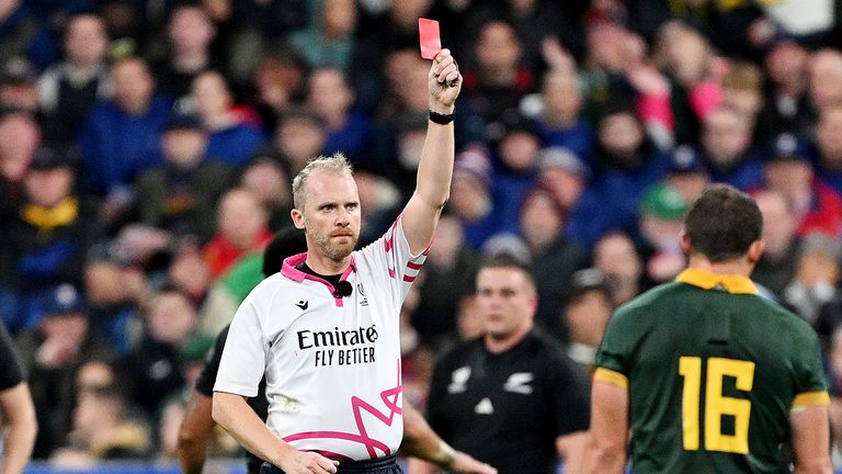 Wayne Barnes drew the red card after World Rugby's bunker rating system, and New Zealand could have few complaints 