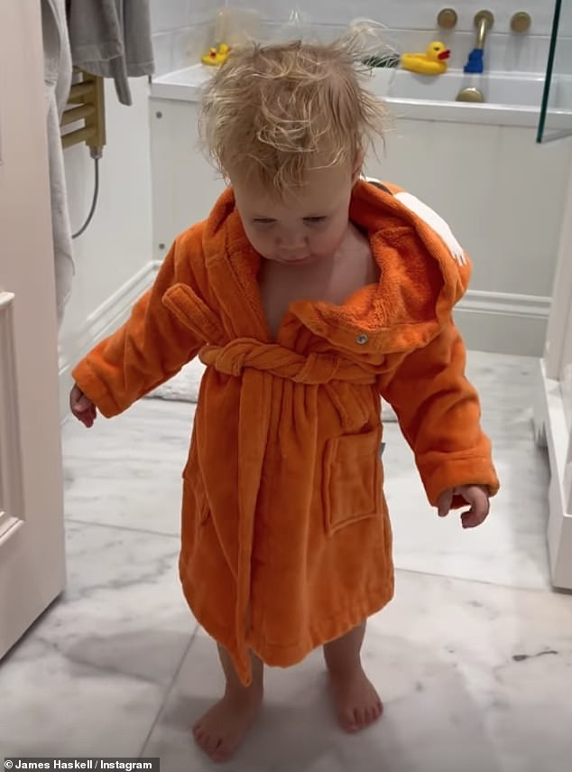 There she is: the retired rugby player later posted a short video of his daughter in her dressing gown as she got ready for bed