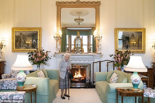 The Queen pictured in the drawing room of Balmoral in Scotland, shortly before she died