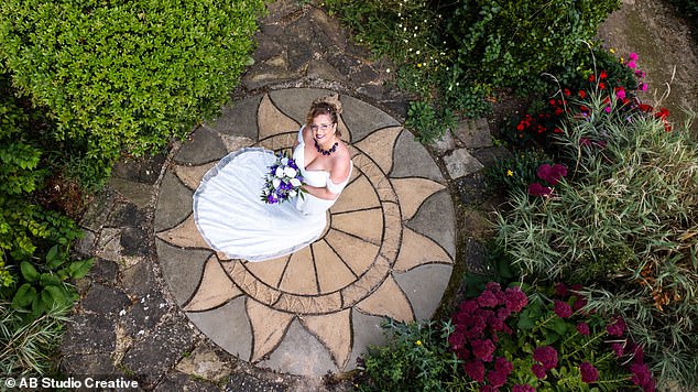 The bride married at Harvest House, Felixstowe, surrounded by forty of her family and friends during the day, and another forty in the evening.