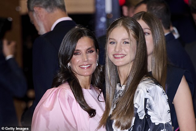 Queen Letizia of Spain and Crown Princess Leonor of Spain attend a concert before the concert "Princesa de Asturias" Prices 2023