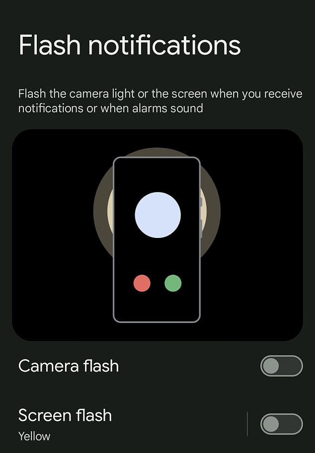 You can make your screen flash any color you want when you receive a notification (Google)