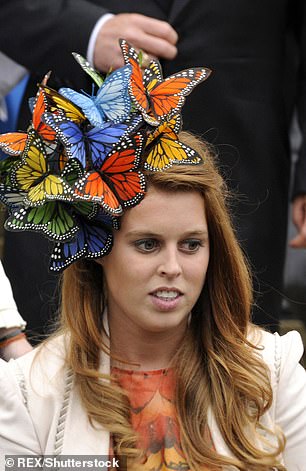 She wore another striking Philip Treacy piece to her cousin Peter Phillips' wedding to Autumn Kelly in 2008