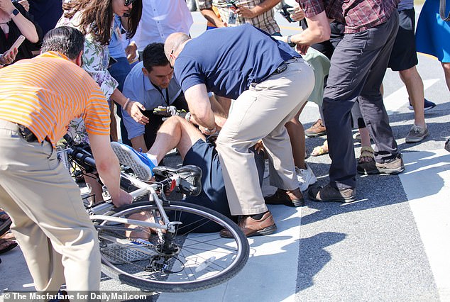 There was a sigh after the president suffered an unexpected fall in June while trying to get off his bike to chat with a crowd gathered along a bike path in Rehoboth Beach.