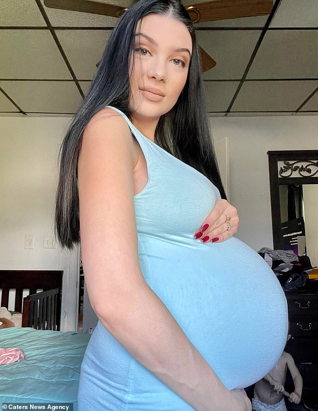 Savannah (shown during her first surrogacy) is so excited to be pregnant for the third time and welcome her second surrogate into the world in June 2024