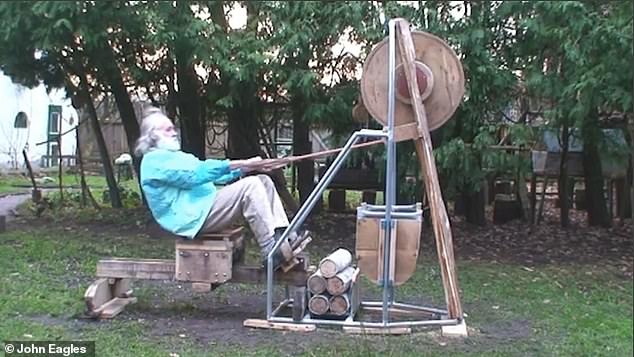 In videos posted to Facebook, Van Dorsten was seen using a homemade rowing machine