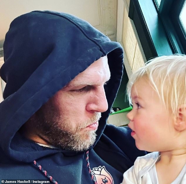 Who's the daddy?  The former rugby player entertained his daughter by making a funny face