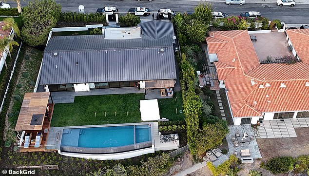 Location: Aerial photos show Perry's pool and hot tub where he was reportedly found dead