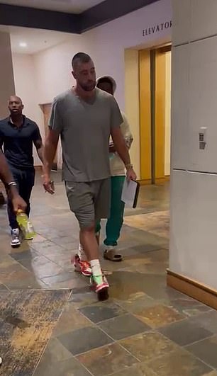 A somber-looking Kelce was spotted at the Kansas City Chiefs' hotel in Denver on Saturday evening