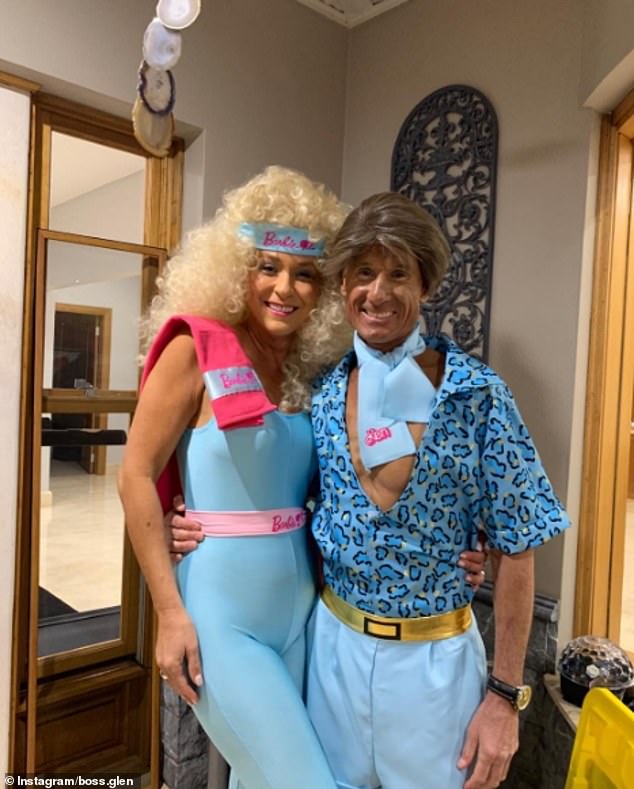 Sloane and Glen Boss dressed as Barbie and Ken.  The couple met when they were just teenagers and have two adult children together