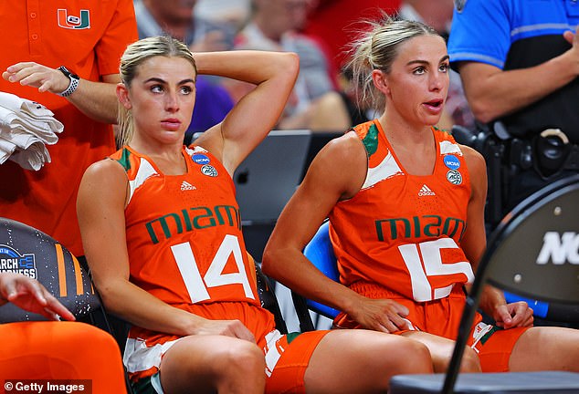 Haley (L) and Hannah (R) reached the Elite Eight with the Miami Hurricanes at March Madness